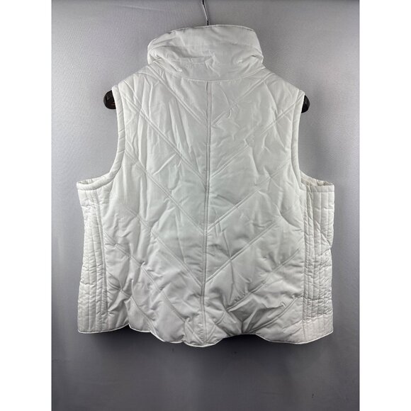 Women’s Daisy Fuentes Size 2X White Puffer Vest - Picture 3 of 5